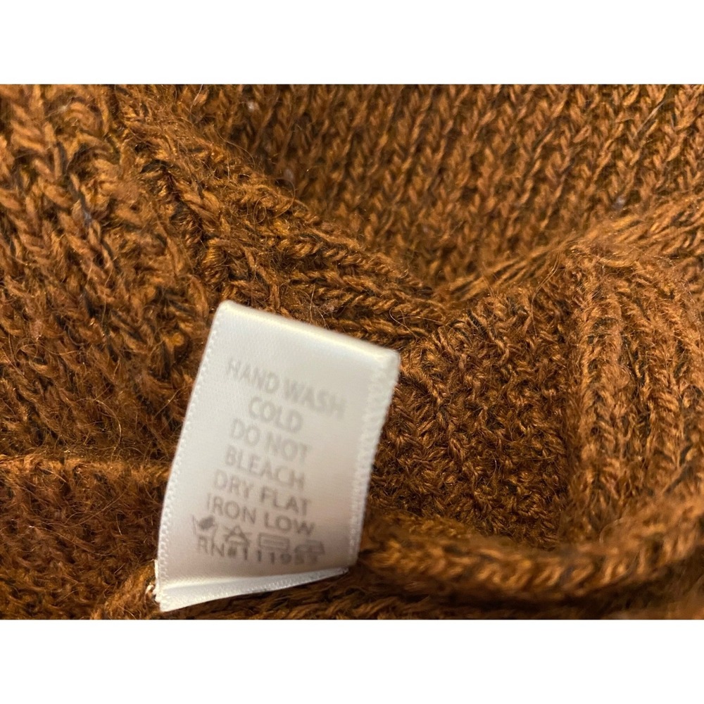 Active USA Women Rust Brown Double Breasted Knit Cardigan Sweater Small Academia - Picture 9 of 9